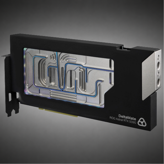 Thermal Grizzly DeltaMate 5090 Astral Glass Edition GPU-Wasserkühler, ARGB, mit Backplate - Borosilikatglas, schwarz