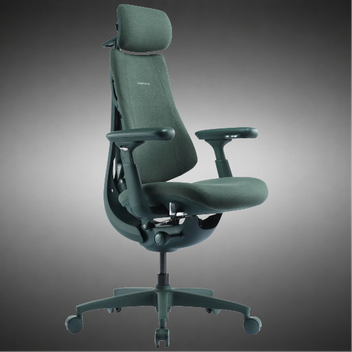 LiberNovo Omni Ergonomischer Stuhl, 48cm Sitztiefe, aktive Rückenlehne - grün