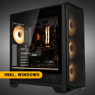 KingForge Gaming-PC Gold, AMD Ryzen 5 7500X3D, RTX 5070, Phanteks Eclipse G400A – Fertig-PC mit Windows